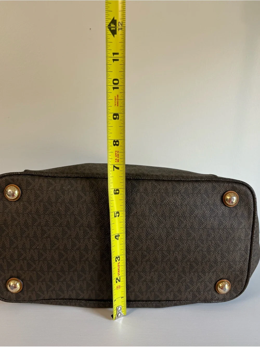 Michael Kors Brown Logo Tote with Tan Leather Straps